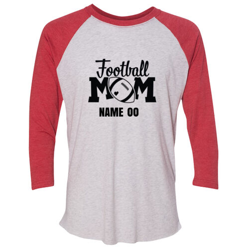 Football Mom - Unisex Triblend Three-Quarter Sleeve Raglan Thumbnail